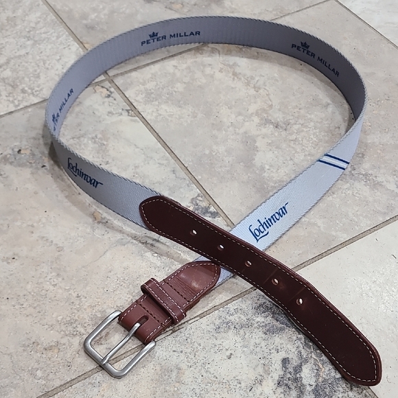 Peter Millar Gray and Brown Men's Belt - Picture 7 of 8